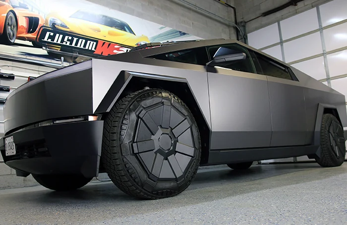 Cyber truck Wrap in 3M Satin Dark Grey Vinyl